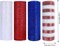 4 Rolls Deco Mesh Ribbon for 4th of July Wreath Making Supplies, 10Inch x 30Ft Metallic Burlap Mesh Red White Blue Deco Mesh Rolls for Independence Day Patriotic DIY Crafts Wreaths Decor